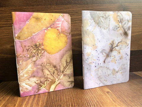 hanakrafts x melo.handmades Mother's Day collection: pink and white hand-dyed notebooks set of 2