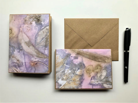 hanakrafts x melo.handmades Mother's Day collection: hand-dyed card sets on kraft paper with matching envelopes (set of 4)