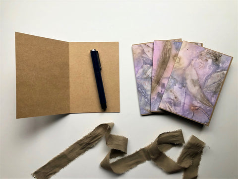 hanakrafts x melo.handmades Mother's Day collection: hand-dyed card sets on kraft paper with matching envelopes (set of 4)