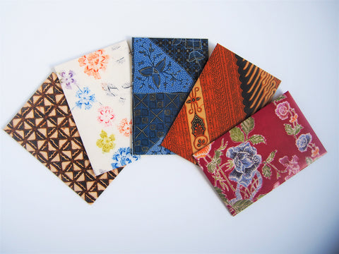 Modern batik money envelopes for Eid--set of 5 in wide design