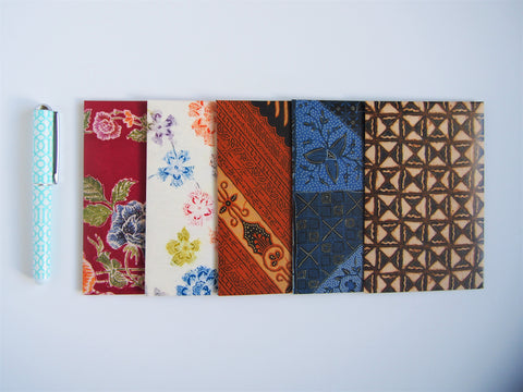 Modern batik money envelopes for Eid--set of 5 in wide design