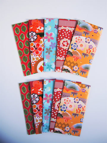Bright and beautiful origami money envelopes for Eid and Lunar New Year--set of 10 in jumbo design