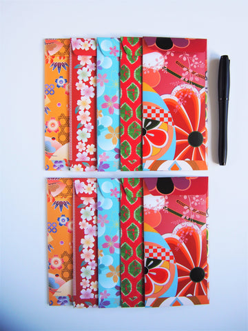Bright and beautiful origami money envelopes for Eid and Lunar New Year--set of 10 in jumbo design