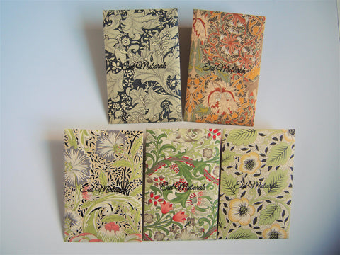 Exotic florals Eid Mubarak stamped money envelopes--set of 5 in wide design