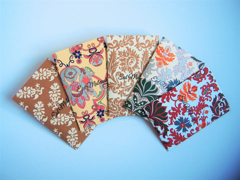 Elegant arabesque Eid Mubarak stamped money envelopes--set of 5 in wide design