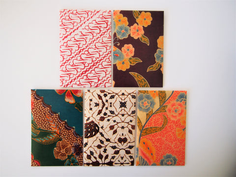 Vintage batik money envelopes for Eid--set of 5 in wide design