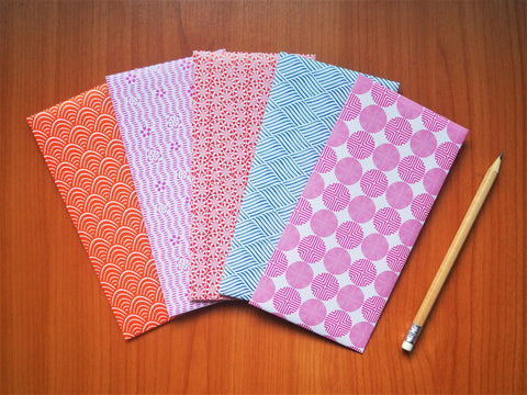 Bright and fluorescent double-sided money envelopes in jumbo size--set of 5 in jumbo size