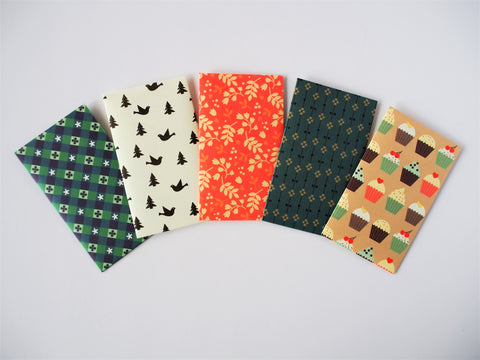 Contemporary festive-themed money envelope set--set of 5 for Christmas