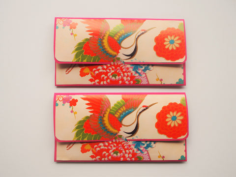 Graceful crane origami paper money envelopes--set of 2