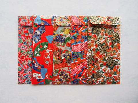 Jumbo red premium origami money envelopes for Chinese New Year--set of 5