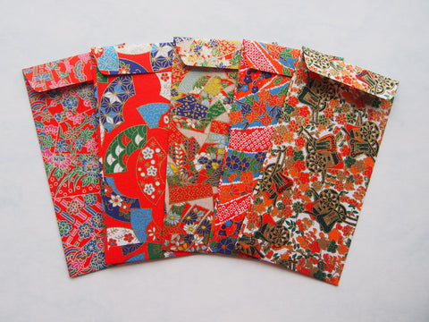 Jumbo red premium origami money envelopes for Chinese New Year--set of 5