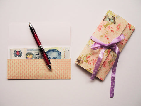 Charming money envelopes in natural beige hues--set of 3