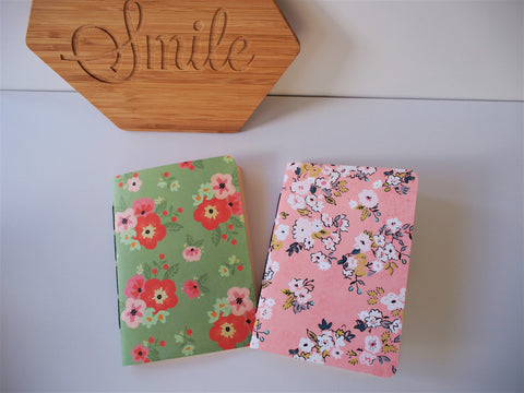 Watercolour florals notebook set in peach and green--set of 2 for Mother's Day