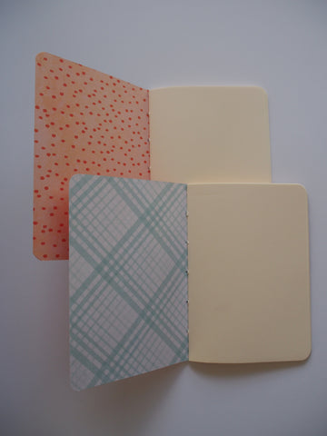 Watercolour florals notebook set in peach and green--set of 2 for Mother's Day