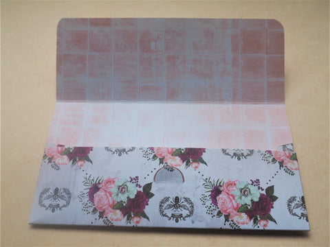 Elegant pink, maroon and white floral long money envelopes--set of 3 for Eid, Lunar New Year, Christmas gifts, weddings