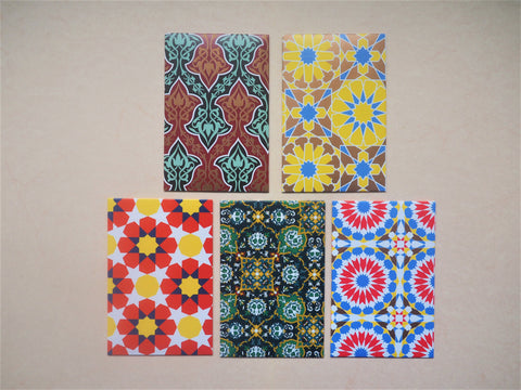 Intricate arabesque money envelopes and giftcard holders--set of 5 in wide design for Eid, Lunar New Year, Christmas, weddings