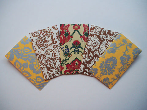 Luxury baroque Eid money envelopes--set of 5 in tall or horizontal designs
