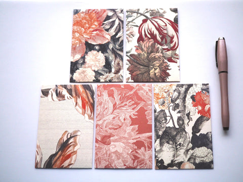 Pink painted florals money envelopes for Eid--set of 5 in wide design