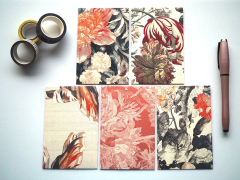 Pink painted florals money envelopes for Eid--set of 5 in wide design