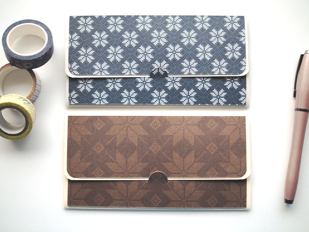 Blue and brown classic songket design long money envelopes and voucher –  Hanakrafts