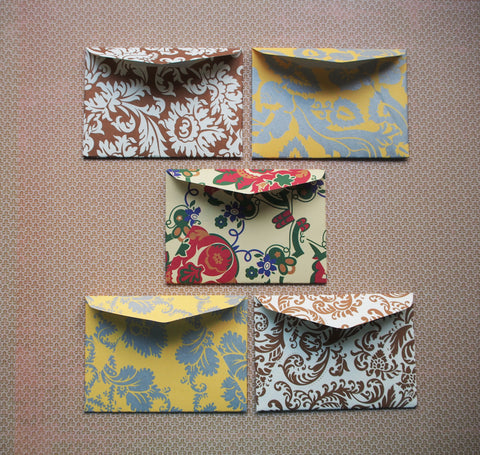 Luxury baroque Eid money envelopes--set of 5 in tall or horizontal designs