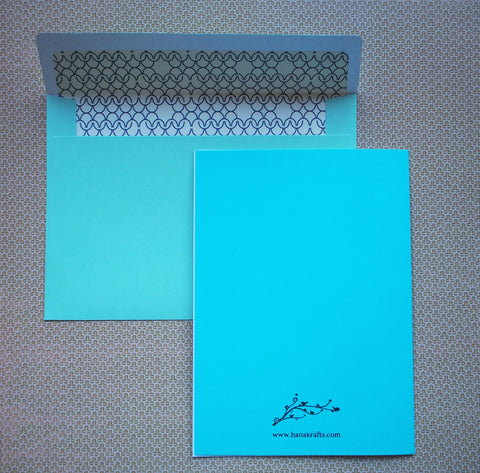 Father's Day card, birthday card for Dad in shades of blue and white