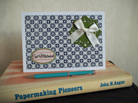 Eid Mubarak dark blue tiles greeting card, Hari Raya, lined envelope