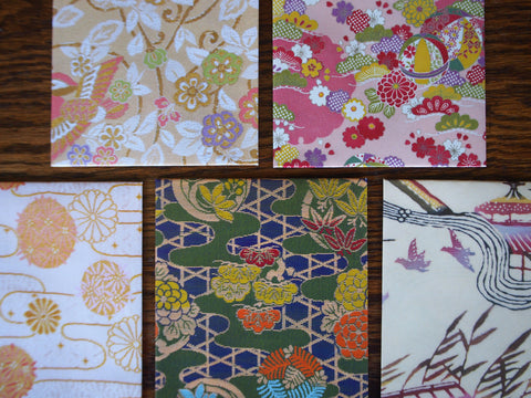 Traditional kimono print money envelopes in jumbo size, voucher holders, gift card holders--set of 5 for Eid, Christmas, Lunar New Year