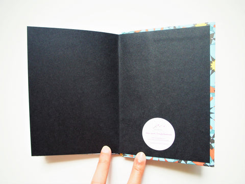 Arabian geometric hand-bound journals in A6 size with coptic stitch binding in 3 colours
