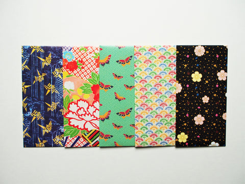 Japanese flora and fauna jumbo-sized money envelopes, gift card holders or voucher holders