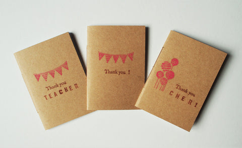 Teacher's Day mini kraft notebooks, Thank You, Appreciation gifts