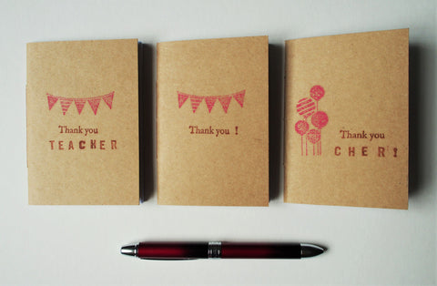 Teacher's Day mini kraft notebooks, Thank You, Appreciation gifts