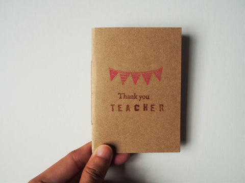 Teacher's Day mini kraft notebooks, Thank You, Appreciation gifts