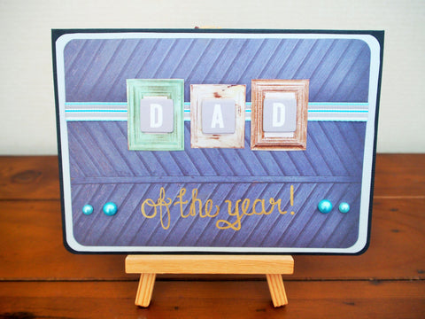 Dad of the year Father's Day card in blue