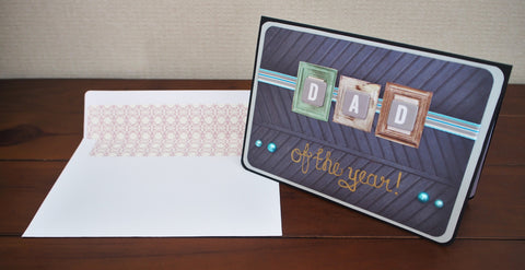 Dad of the year Father's Day card in blue