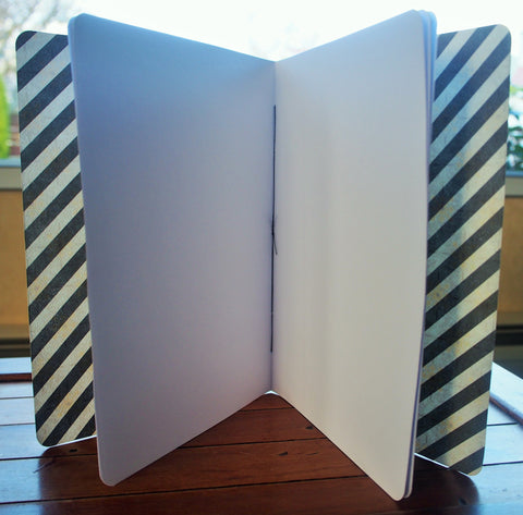 Hand-bound notebooks with pretty double-sided covers--set of 3 in various sizes
