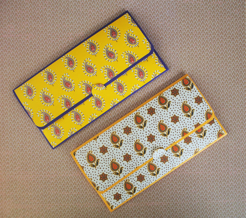 Indian paisley money envelopes, gift card or voucher holders for Diwali, Deepavali--set of 2