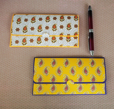 Indian paisley money envelopes, gift card or voucher holders for Diwali, Deepavali--set of 2
