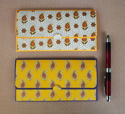 Indian paisley money envelopes, gift card or voucher holders for Diwali, Deepavali--set of 2