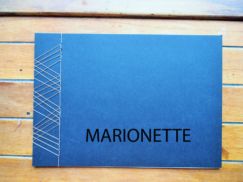 Japanese stab binding notebooks with unique hand-bound decorative designs: Stars, Marionette, Kissing fish, Maple leaves