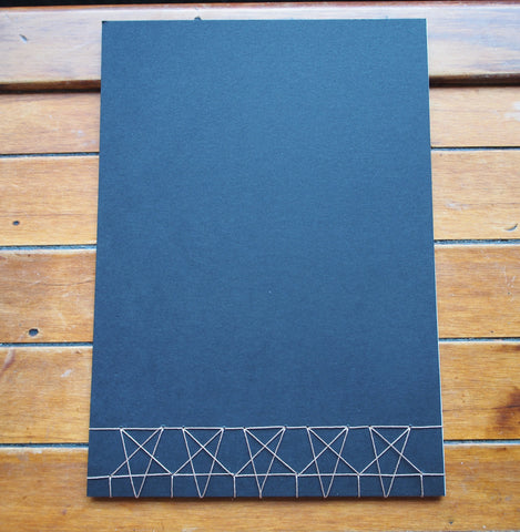 Japanese stab binding notebooks with unique hand-bound decorative designs: Stars, Marionette, Kissing fish, Maple leaves
