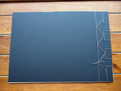 Japanese stab binding notebooks with unique hand-bound decorative designs: Arrows, Hearts, Chevron