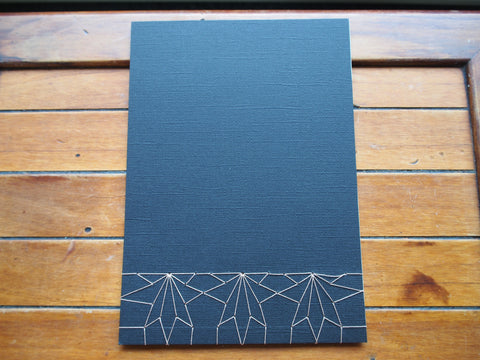 Japanese stab binding notebooks with unique hand-bound decorative designs: Stars, Marionette, Kissing fish, Maple leaves