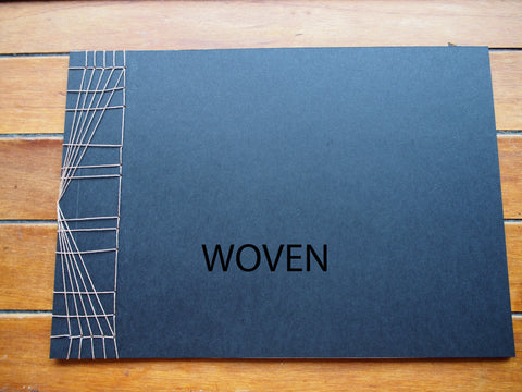 Japanese stab-binding notebooks with unique hand-bound decorative designs: Butterfly, Lotus blossom, Woven
