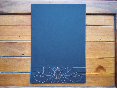 Japanese stab-binding notebooks with unique hand-bound decorative designs: Butterfly, Lotus blossom, Woven