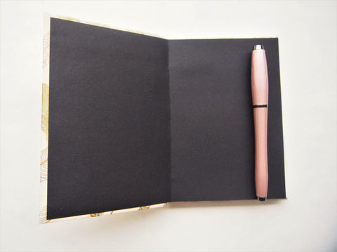 Embossed gold feathers Lokta paper hardcover journals with blank white pages