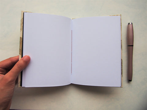Embossed gold feathers Lokta paper hardcover journals with blank white pages