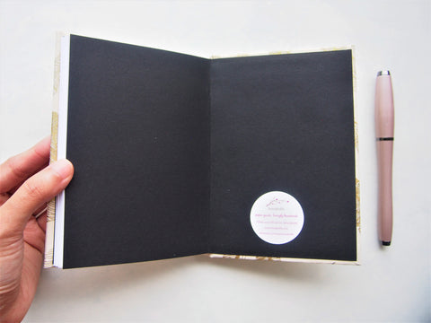 Embossed gold feathers Lokta paper hardcover journals with blank white pages