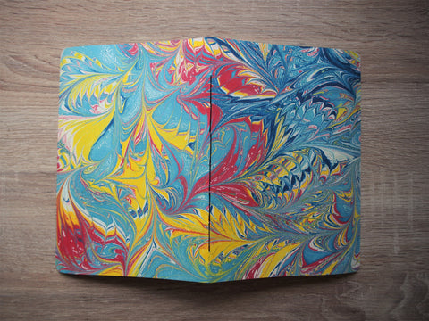 Notebooks with colourful marbled covers—Christmas gift set of 2 (choose from 3 colours: blue, orange or pink)