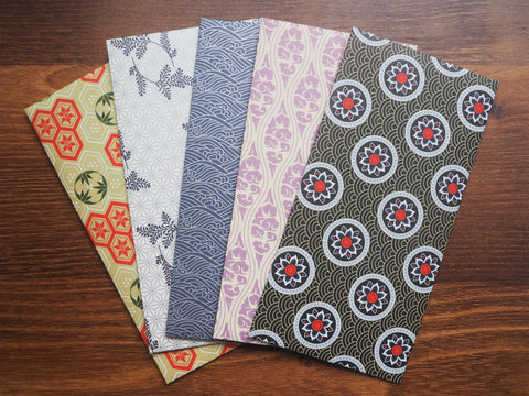 Elegant traditional Asian motifs money envelopes-set of 5 for Christmas in jumbo size